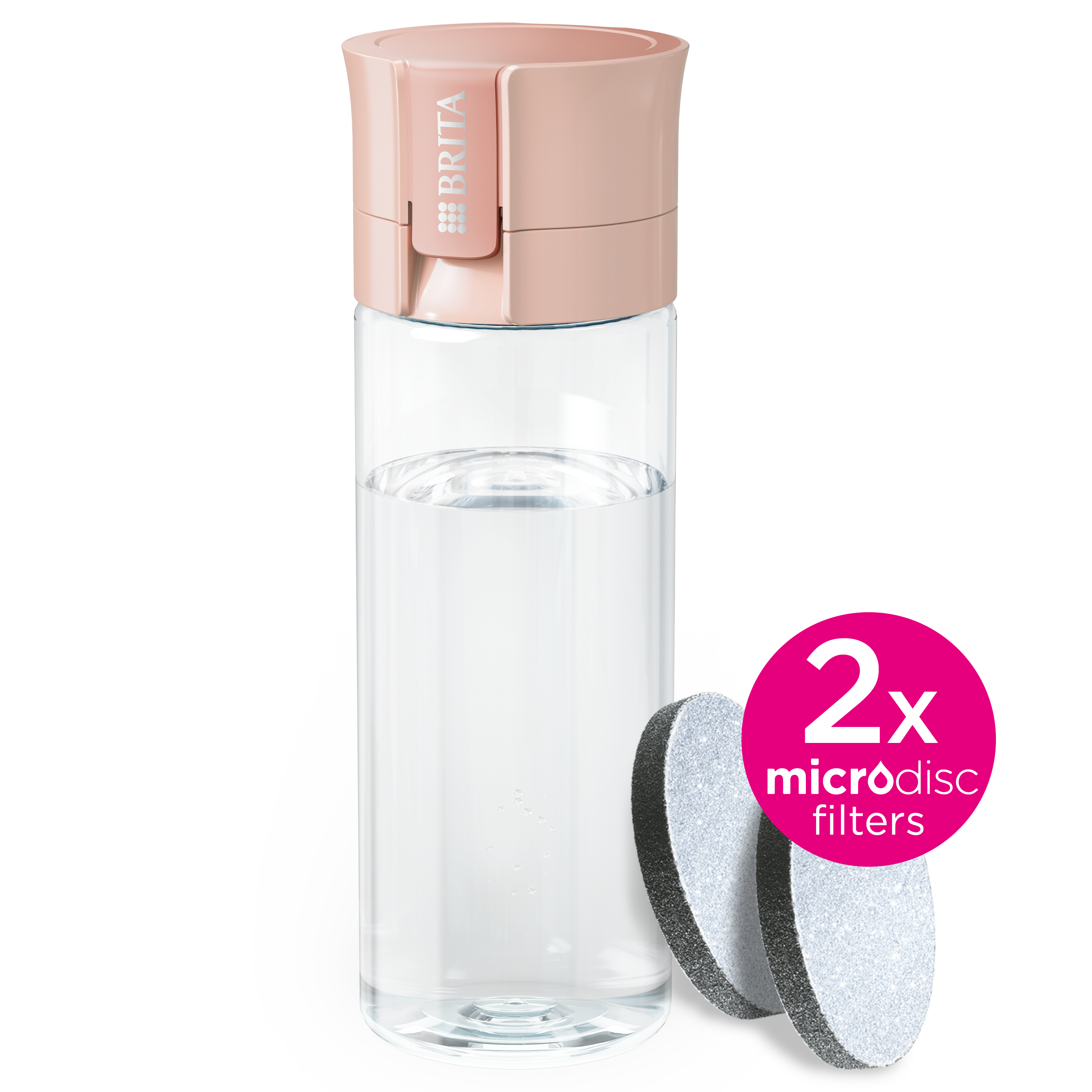 VITAL ŪDENS PUDELE AR FILTRU 600ML, GAIŠI ZAĻA