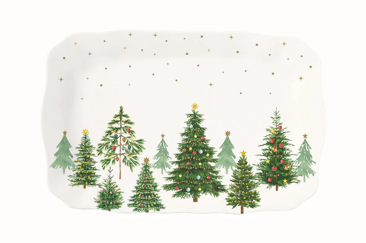 FESTIVE TREES ŠĶĪVIS SERVĒŠANAI 35X23CM, PORCELĀNS