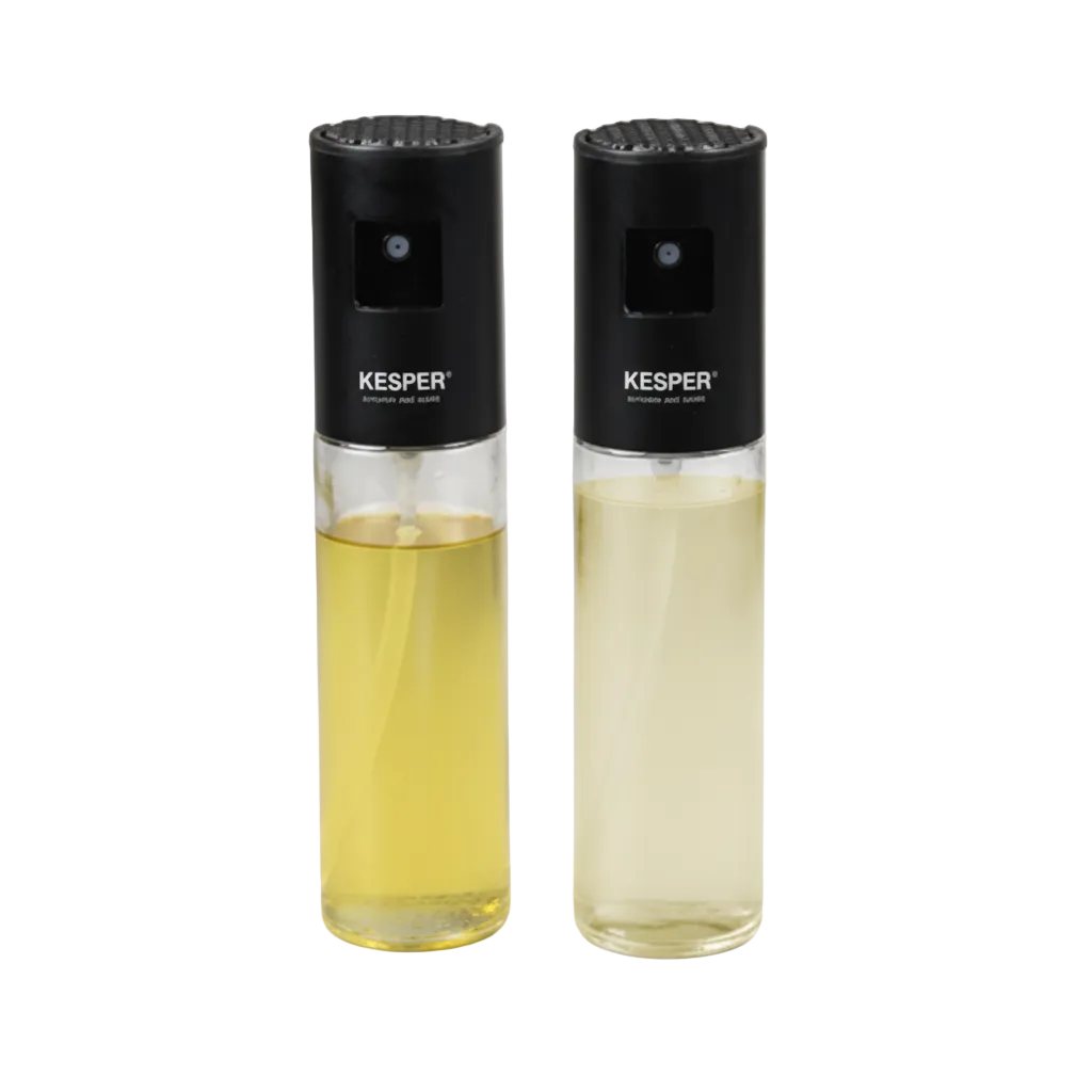 Набор из 2 бутылок для масла и уксуса, высота 18,5 см, нержавеющая сталь/стекло/ПВХ пластик.