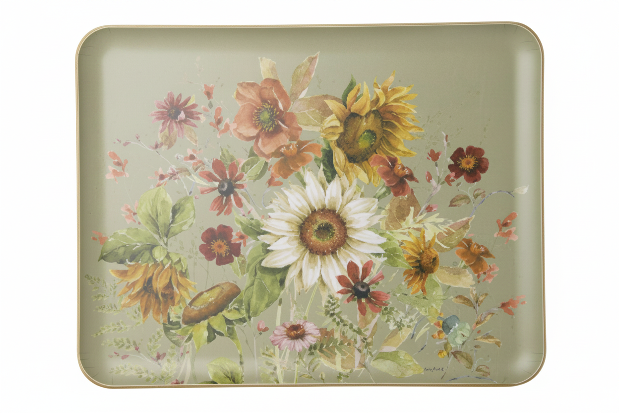 LATE SUMMER FLOWERS PAPLĀTE 36 x 28 x H 1,5 CM, KOKS