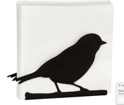 BIRD SILHOUETTE SALVEŠU TURĒTĀJS 17X4  H 11,5 CM, METĀLS, MELNS