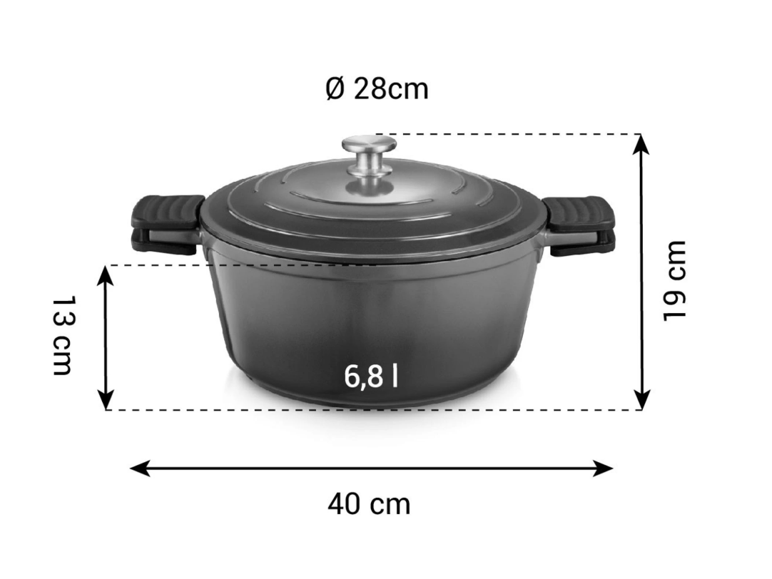 BORDEAUX  KATLS 28 CM, 6,8 L, LIETAIS ALUMĪNIJS, SARKANS