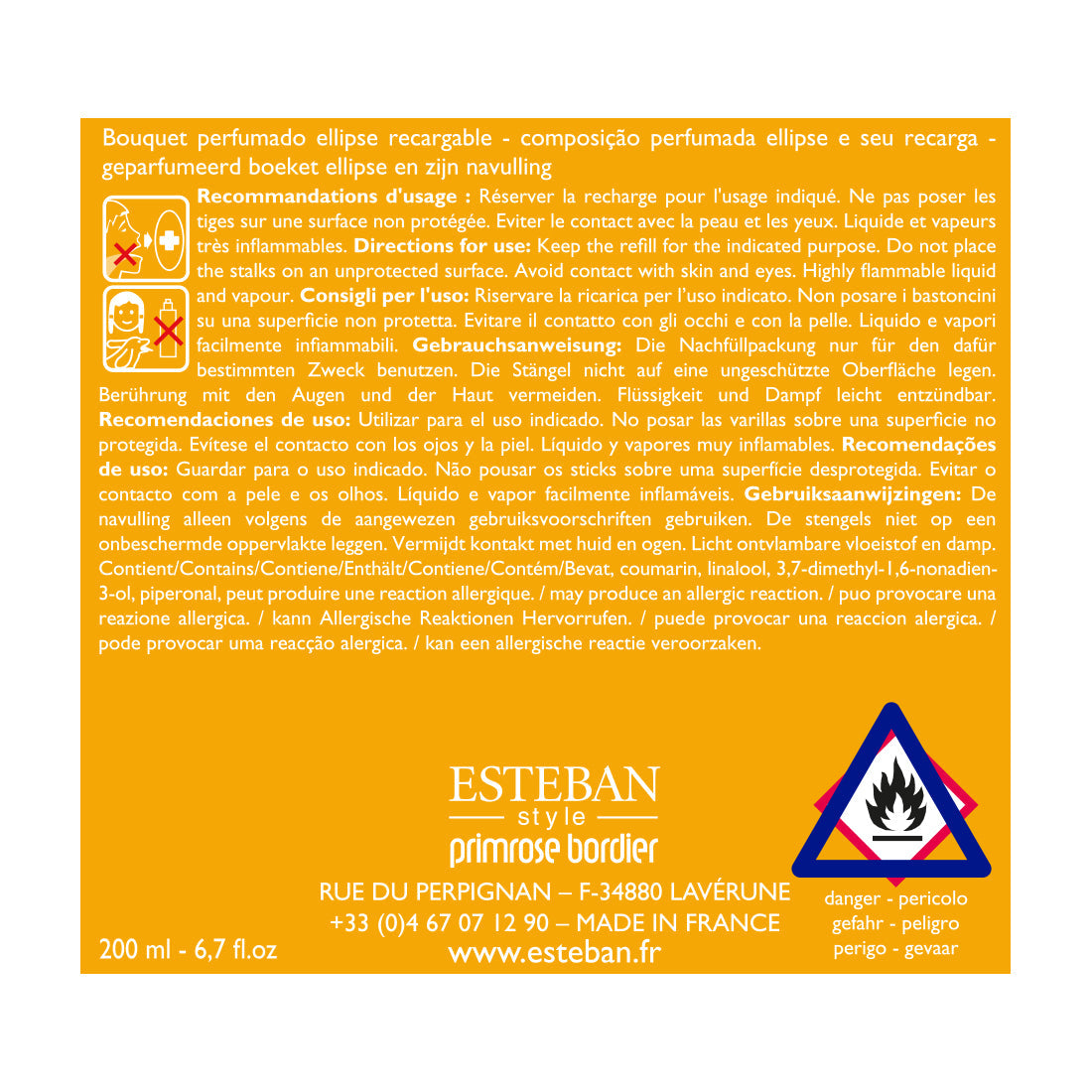 AMBRE ELLIPSE TELPU AROMATIZATORA KOMPL. 200ML, 16 KOCIŅI