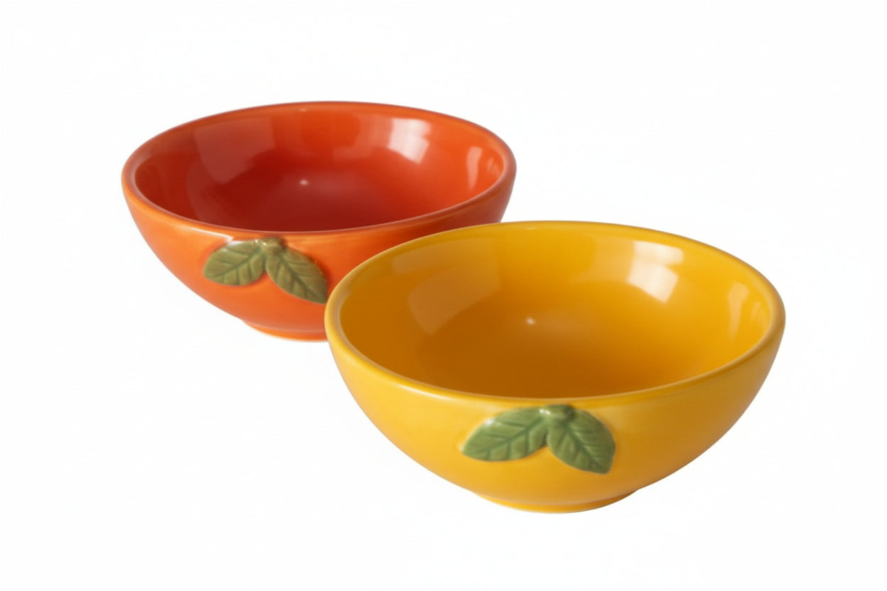 ORANGE BOWL 2 COLOURS, H 4.3CM, CERAMIC