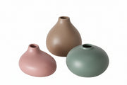 DARLEEN VASE H11CM, 3 TYPES, GREEN/BROWN / PINK, CERAMIC