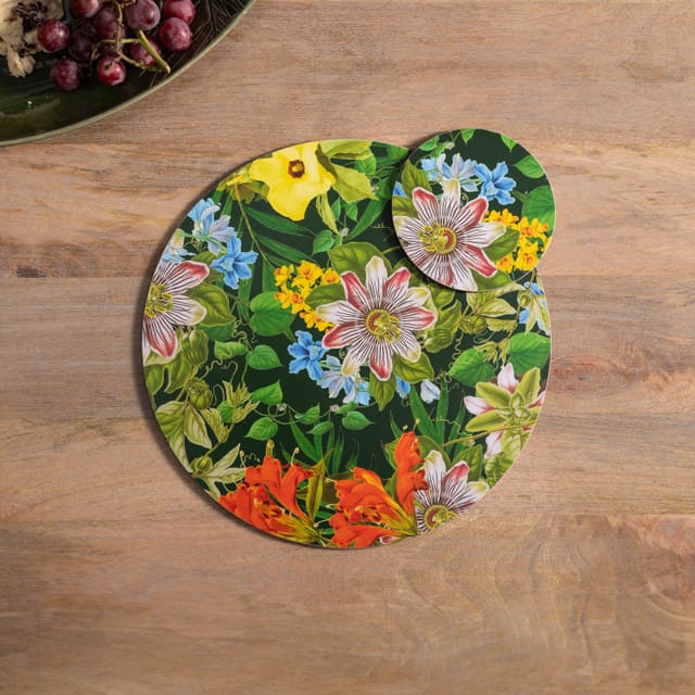 CREATIVE TOPS FLORAL GALDA PALIKTŅI D29cm KOMPL.4gab, PAVASARA ZIEDU MOTĪVS, MDF/KORĶIS