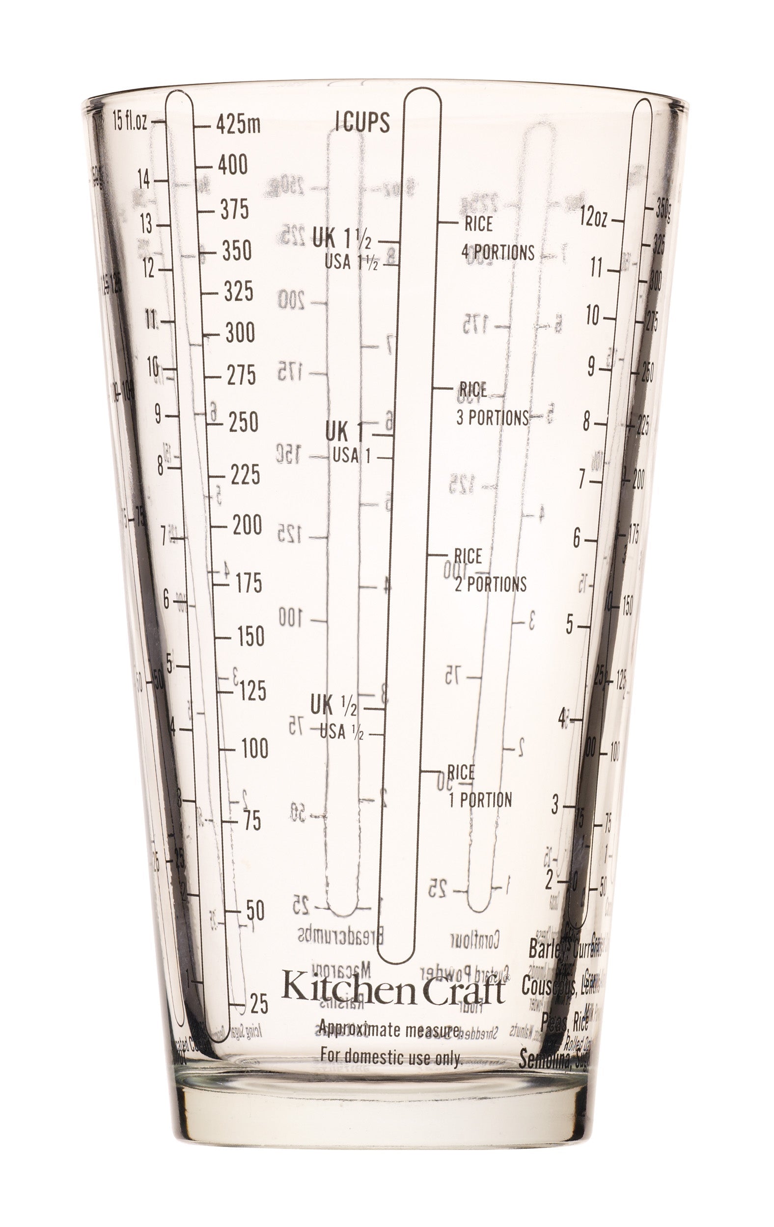 KITCHENCRAFT MĒRGLĀZE 425ML, STIKLS