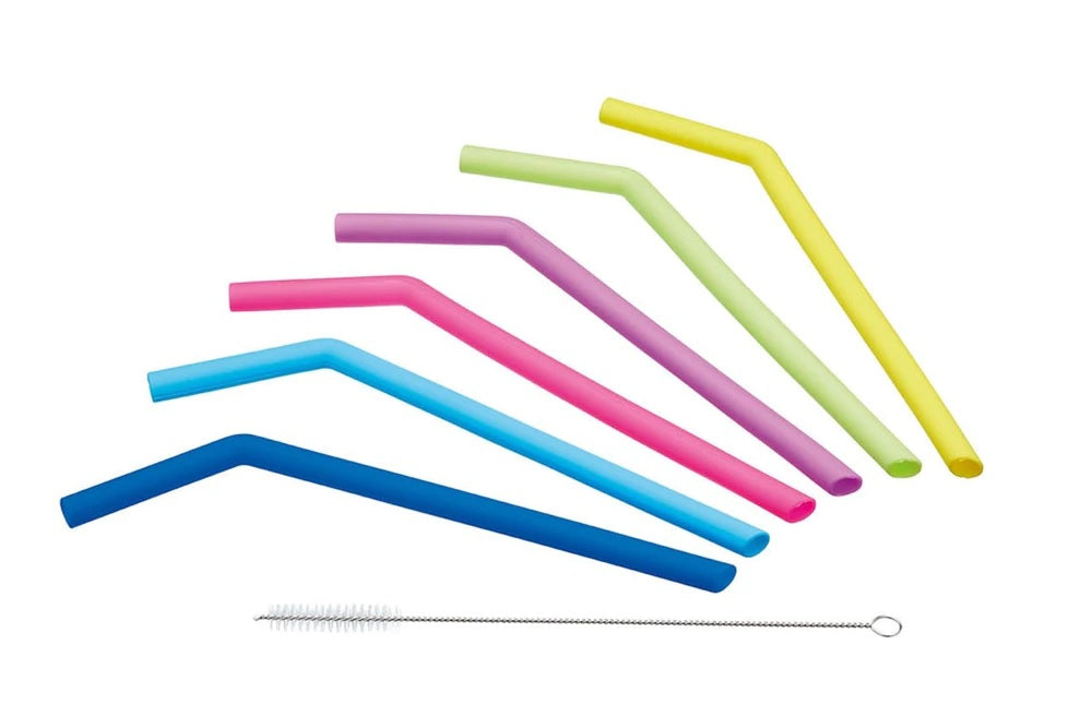 KITCHENCRAFT KOKTEIĻU SALMIŅI 25CM 6GAB, BIRSTĪTE, SILIKONS
