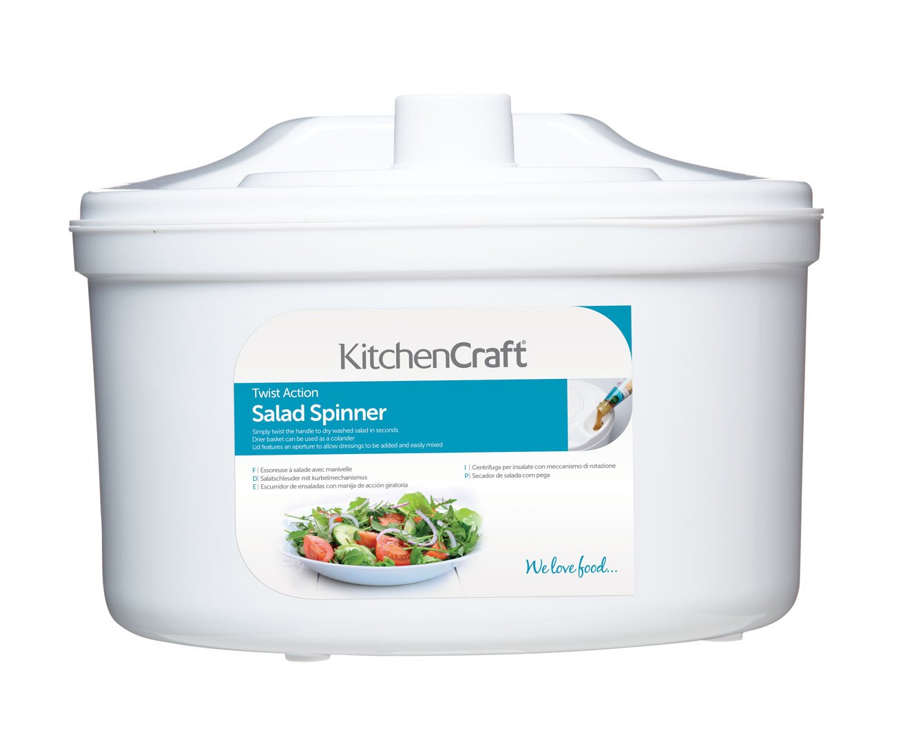 KITCHENCRAFT SALĀTU ŽĀVĒTĀJS 22.5X22.5X15.7CM, BALTS, PLASTMASA