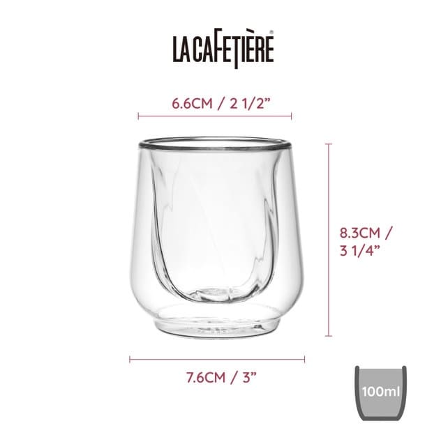 LA CAFETIÈRE DUBULTSIENU GLĀZES 135ML, KOMPL. 2GAB, STIKLS
