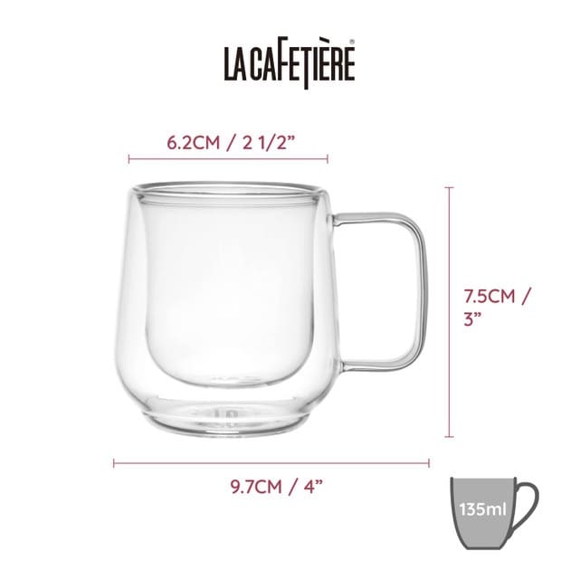 LA CAFETIÈRE DUBULTSIENU ESPRESSO KRŪZES 100ML, KOMPL. 2GAB, STIKLS