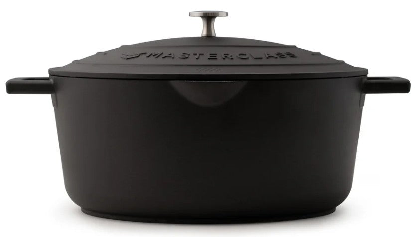 MASTERCLASS SAUTĒŠANAS KATLS 6L, OVĀLS, MELNS, LIETAIS ALUMĪNIJS, INDUKCIJAI