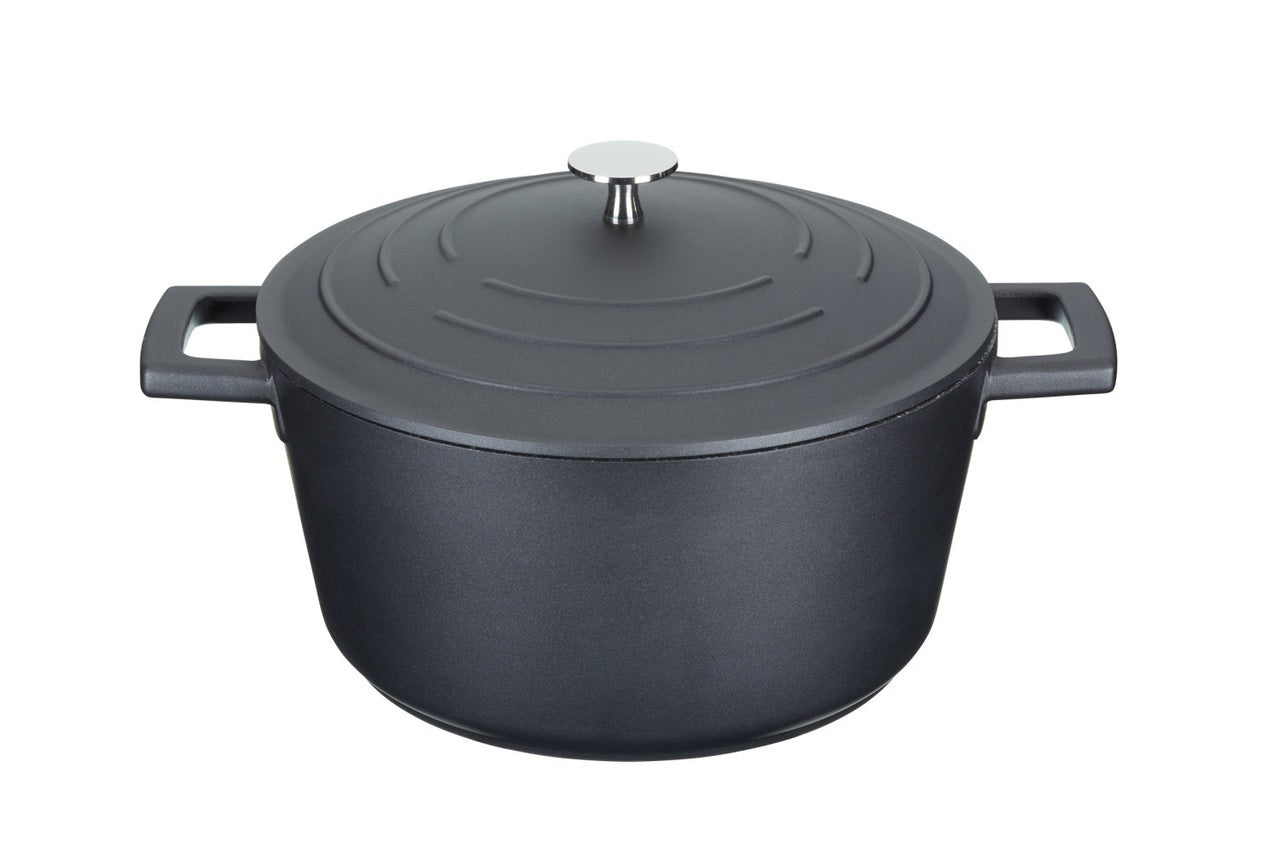 MASTERCLASS KATLS AR VĀKU 2,5L, 20CM, MELNS LIETAIS ALUMĪNIJS
