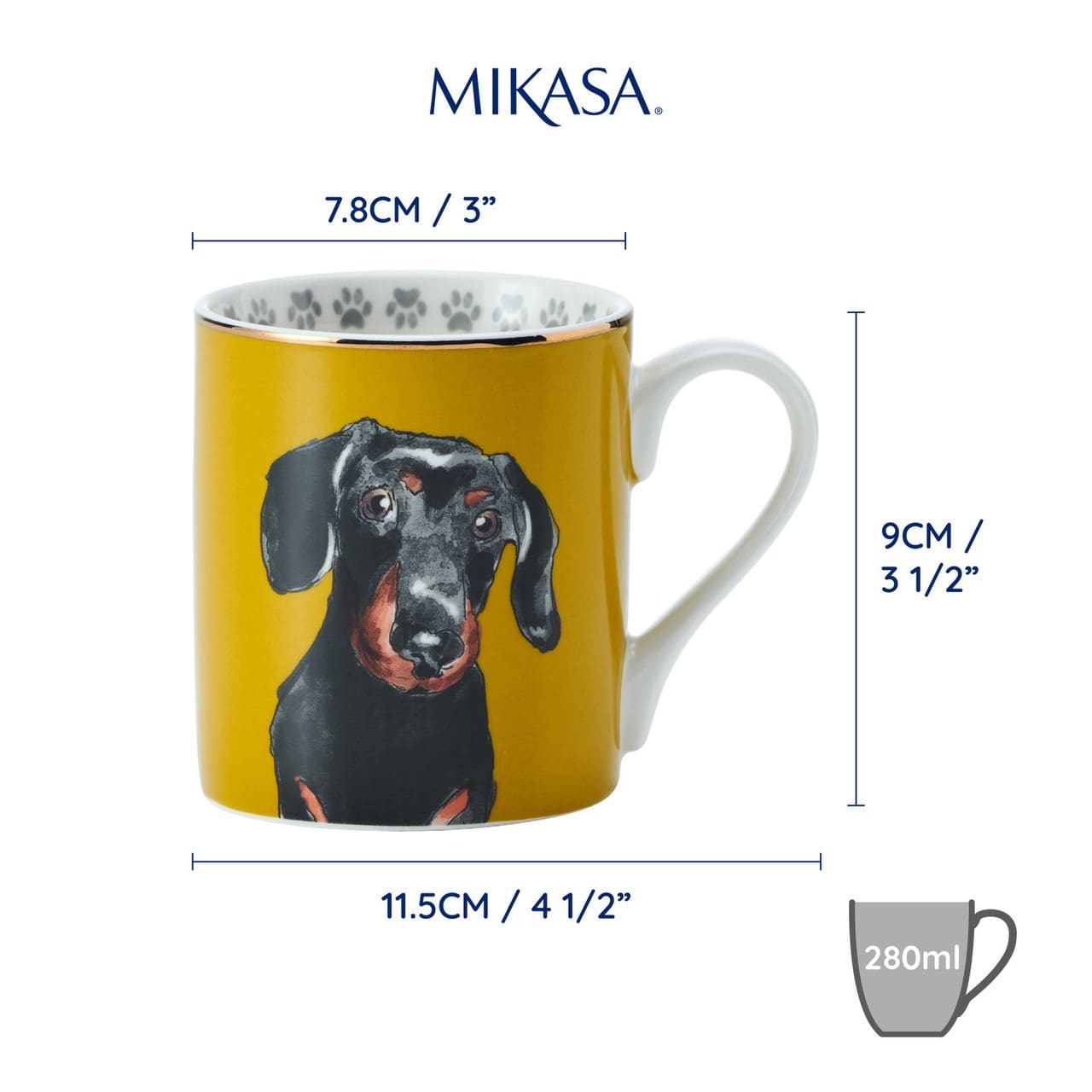 MIKASA DASCHUND KRŪZE 280ML, PORCELĀNS
