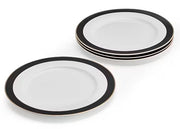 MIKASA LUXE DECO PUSDIENU ŠĶĪVJI 27.5CM, KOMPL.4GAB, BALTS/MELNS, PORCELĀNS