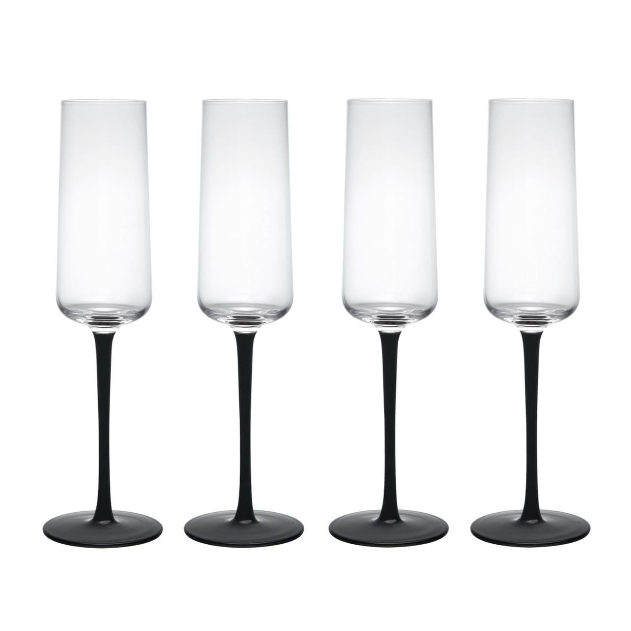 MIKASA PALERMO ŠAMPANIEŠA GLĀZES 250ML, MELNA KĀJIŅA, K4, KRISTALINS
