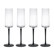 MIKASA PALERMO ŠAMPANIEŠA GLĀZES 250ML, MELNA KĀJIŅA, K4, KRISTALINS