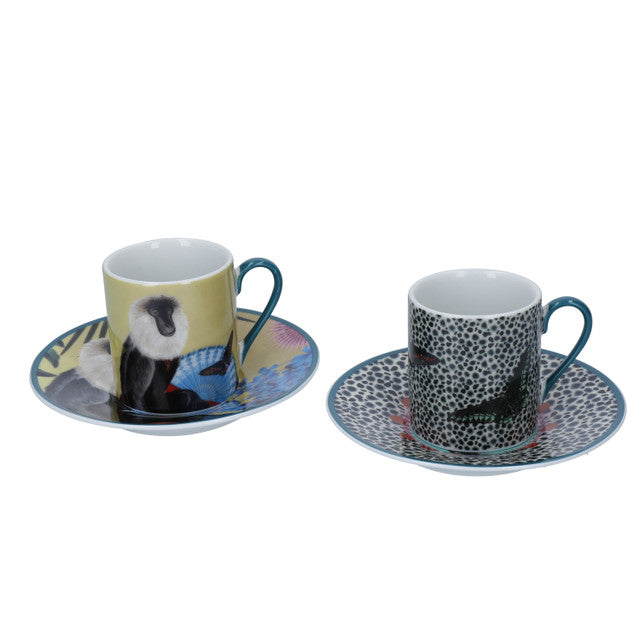 MIKASA SARAH ARNETT ESPRESSO KRŪZES 85ML AR APAKŠTASI, KOMPL.2GAB, PORCELĀNS