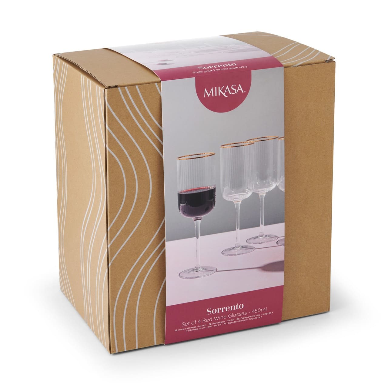 MIKASA SORRENTO VĪNA GLĀZES 450ML, K4, KRISTALINS
