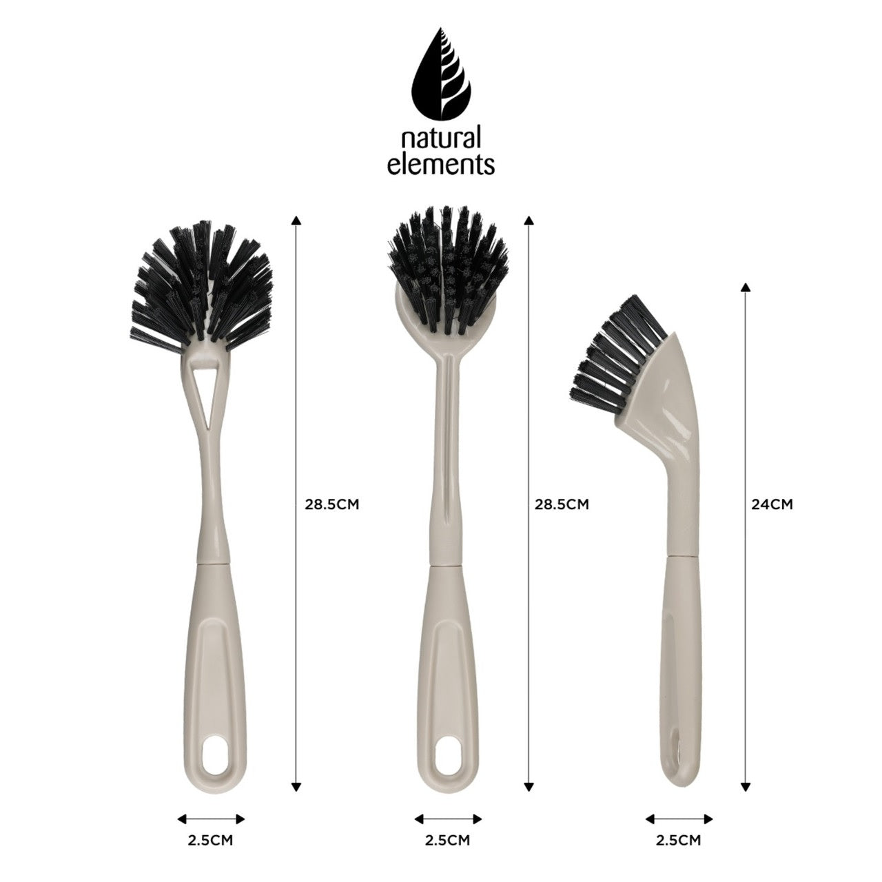 NATURAL ELEMENTS VIRTUVES BIRSTĪŠU KOMPL. 3GAB, 28.5/24CM, PĀRSTRĀDĀJAMA PLASTMASA
