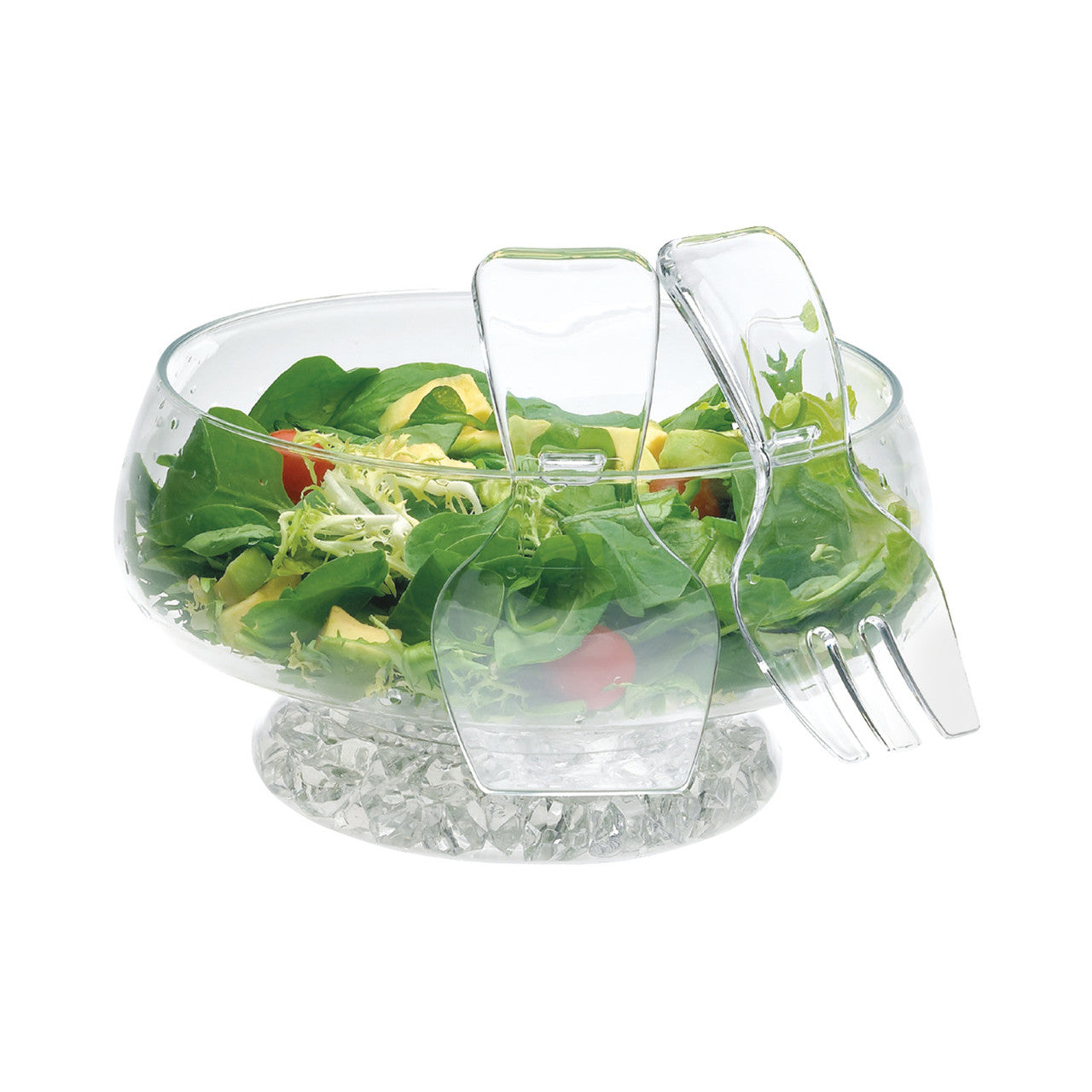 KITCHENCRAFT SALĀTU BĻODA 28.5X15.4X28.7CM, AR VĀKU UN PIEDERUMIEM, AKRILS