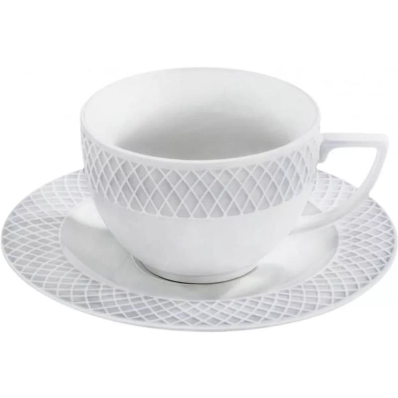 JULIA TASE 170ML AR APAKŠTASI, BALTS, PORCELĀNS