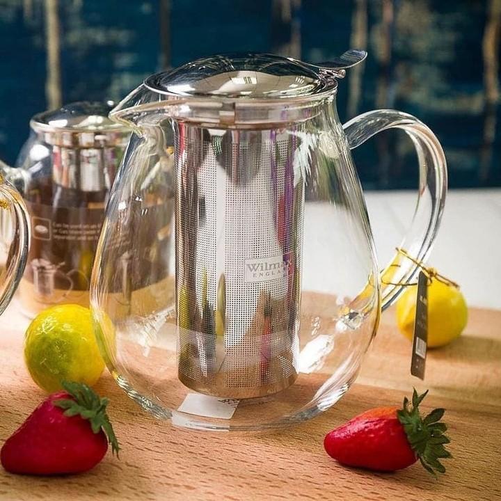 TĒJKANNA 1300ML AR METĀLA SIETIŅU, STIKLS, N/T