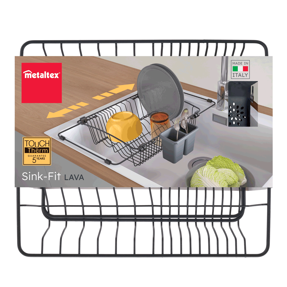 LAVA TRAUKU ŽĀVĒTĀJS 35X130CM, PIELĀGOJAMS IZLIETNEI, MELNS, NER.TĒR/PLASTMASA, TOUCH THERM PĀRKL.