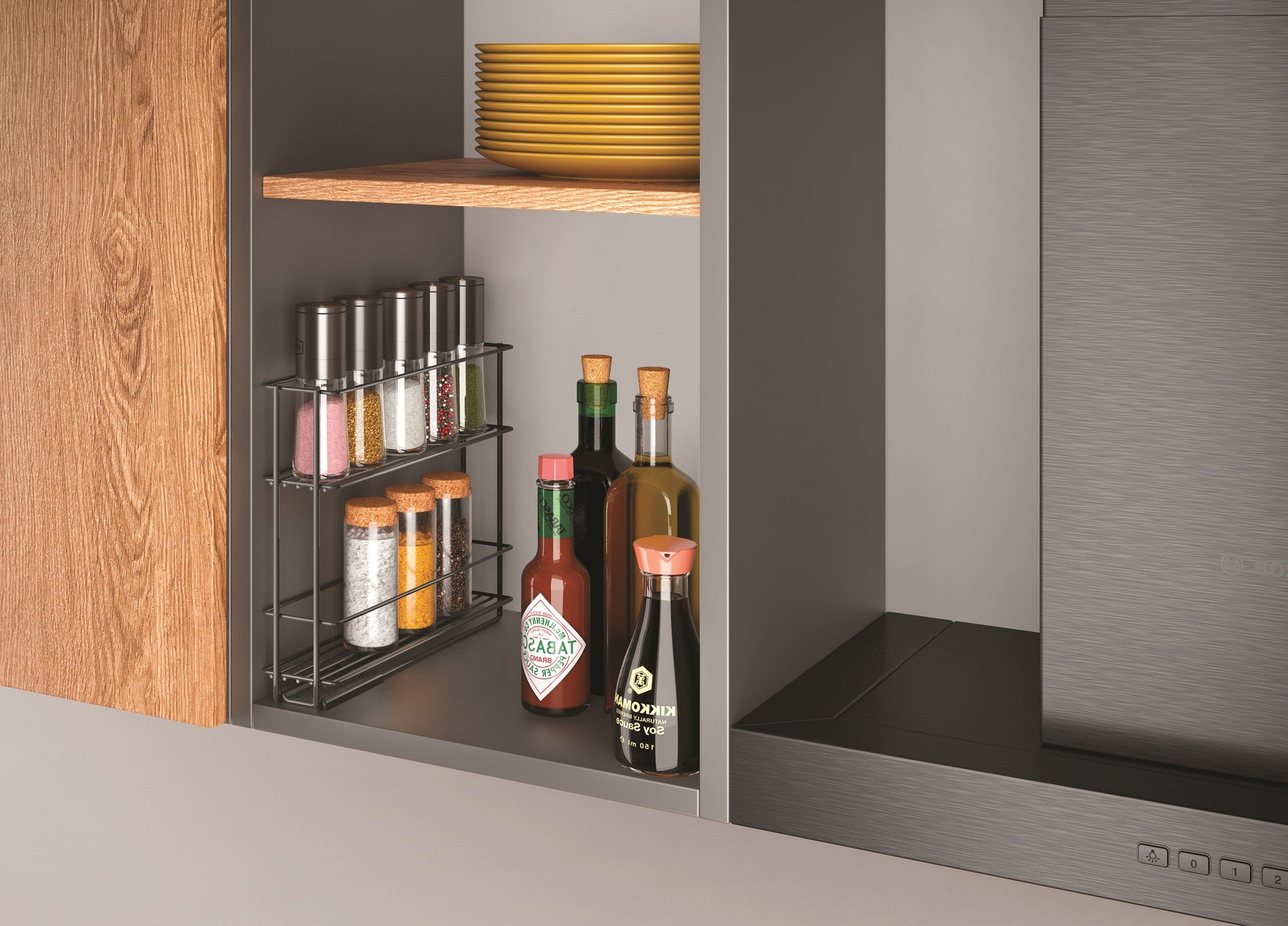 LAVA IN&OUT PLAUKTS GARŠVIELĀM 6x28x22CM, 2-STĀVU, MELNS, NER.TĒR., TOUCH THERM PĀRKL.