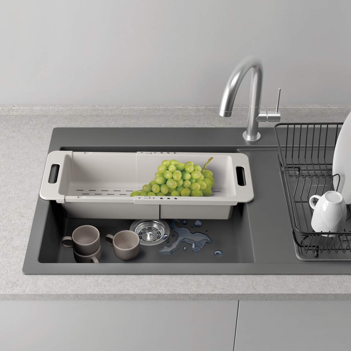 DRAIN FLEX CAURDURIS IZLIETNEI 35/52x18x10CM, IZVELKAMS, BALTS, PP PLASTMASA