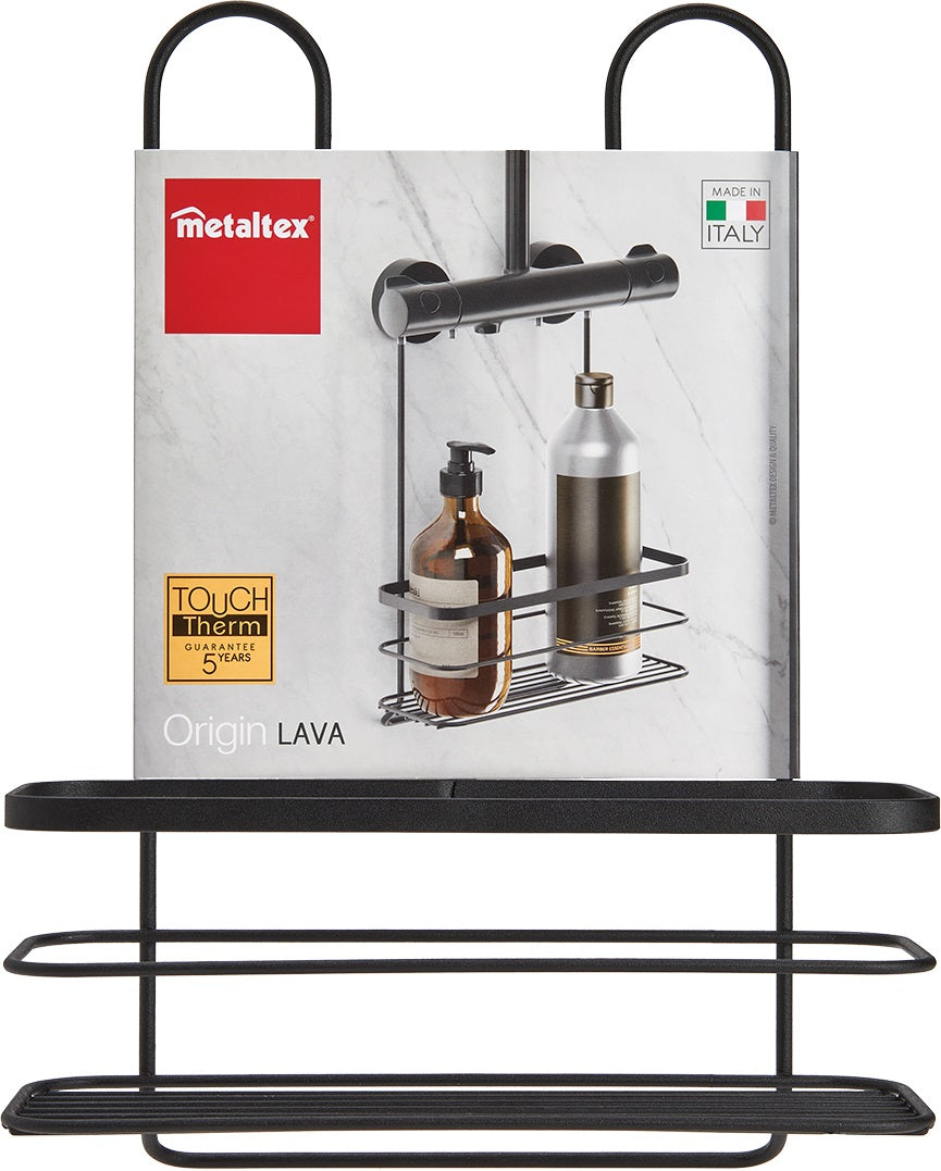 LAVA ORIGIN UZ JAUCĒJKRĀNA UZKARINĀMS PLAUKTS 28x13x40CM, 1S-STĀVU, MELNS, NER.TĒR., TOUCH THERM PĀRKL.