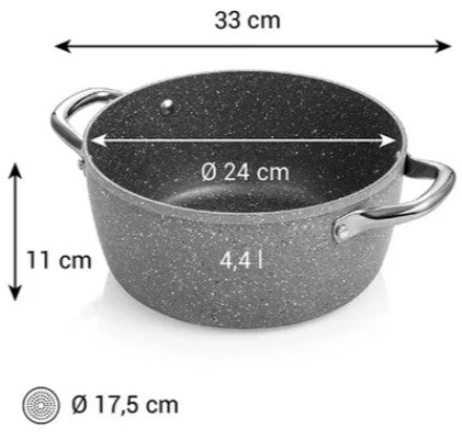 I-PREMIUM STONE KATLS 24CM, 4.4L, INDUKCIJAI