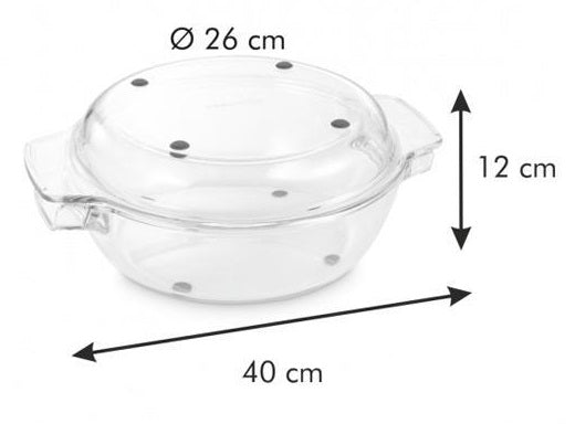 GRANDCHEF CEPAMTRAUKS AR VĀKU D32CM, STIKLA