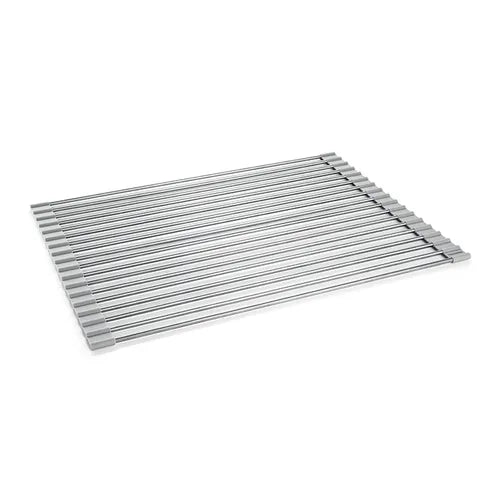 PURO DISH DRYER FOR SINK 43x34CM, FOLDABLE, STAINLESS STEEL/SILICONE