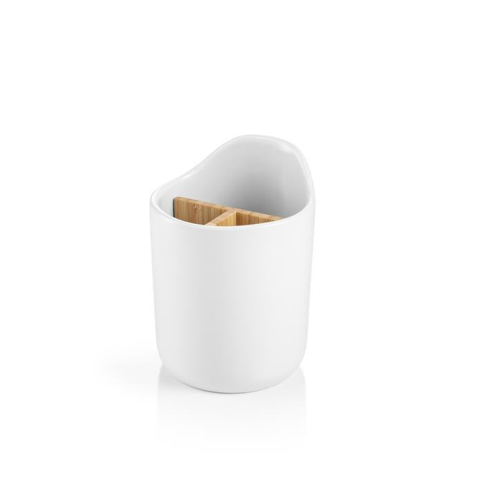 ONLINE GALDA PIEDERUMU TURĒTĀJS D11CM, H15CM, BALTS, KERAMIKA