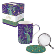 IMPERIAL PEACOCK KRŪZE 350ML AR SIETIŅU UN VĀCIŅU, PORCELĀNS, DĀVANU KASTĒ