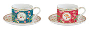 JARDINS D'ORIENT TASES 240ML AR APAKŠTASI, KOMPL. 2GAB, PORCELĀNS, DĀVANU KASTĒ