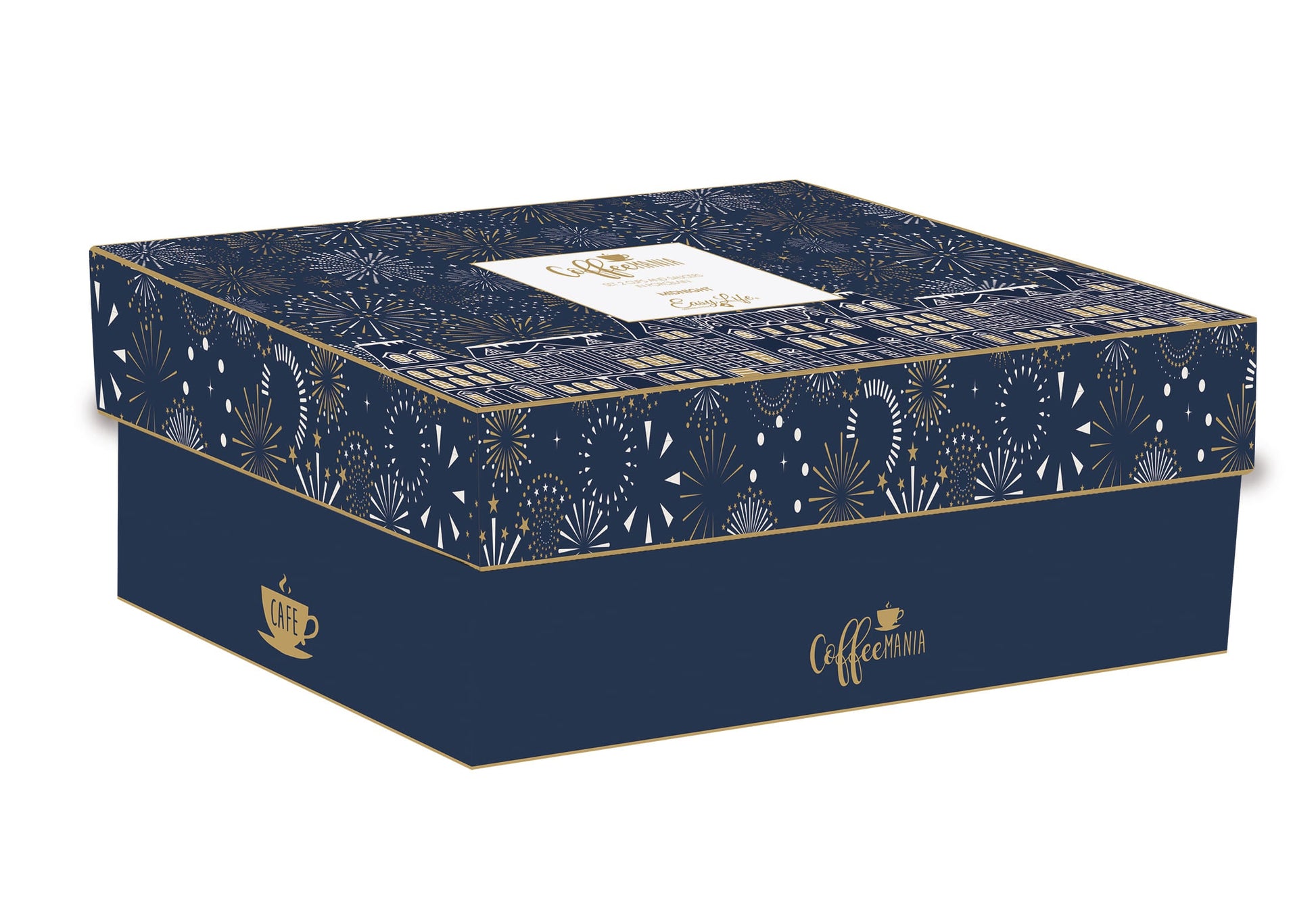 MIDNIGHT TASES 240ML, AR APAKŠTASĒM, KOMPL. 2GAB, PORCELĀNS, DĀVANU KASTĒ