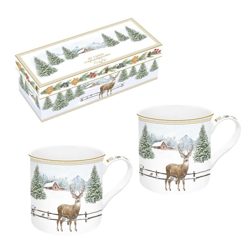 WHITE FOREST KRŪZES 300ML, KOMPL.2GAB, PORCELĀNS, DĀVANU KASTĒ