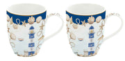 BLUE LIGHTHOUSE KRŪZES 350ML KOMPL. 2GAB, PORCELĀNS, DĀVANU KASTĒ