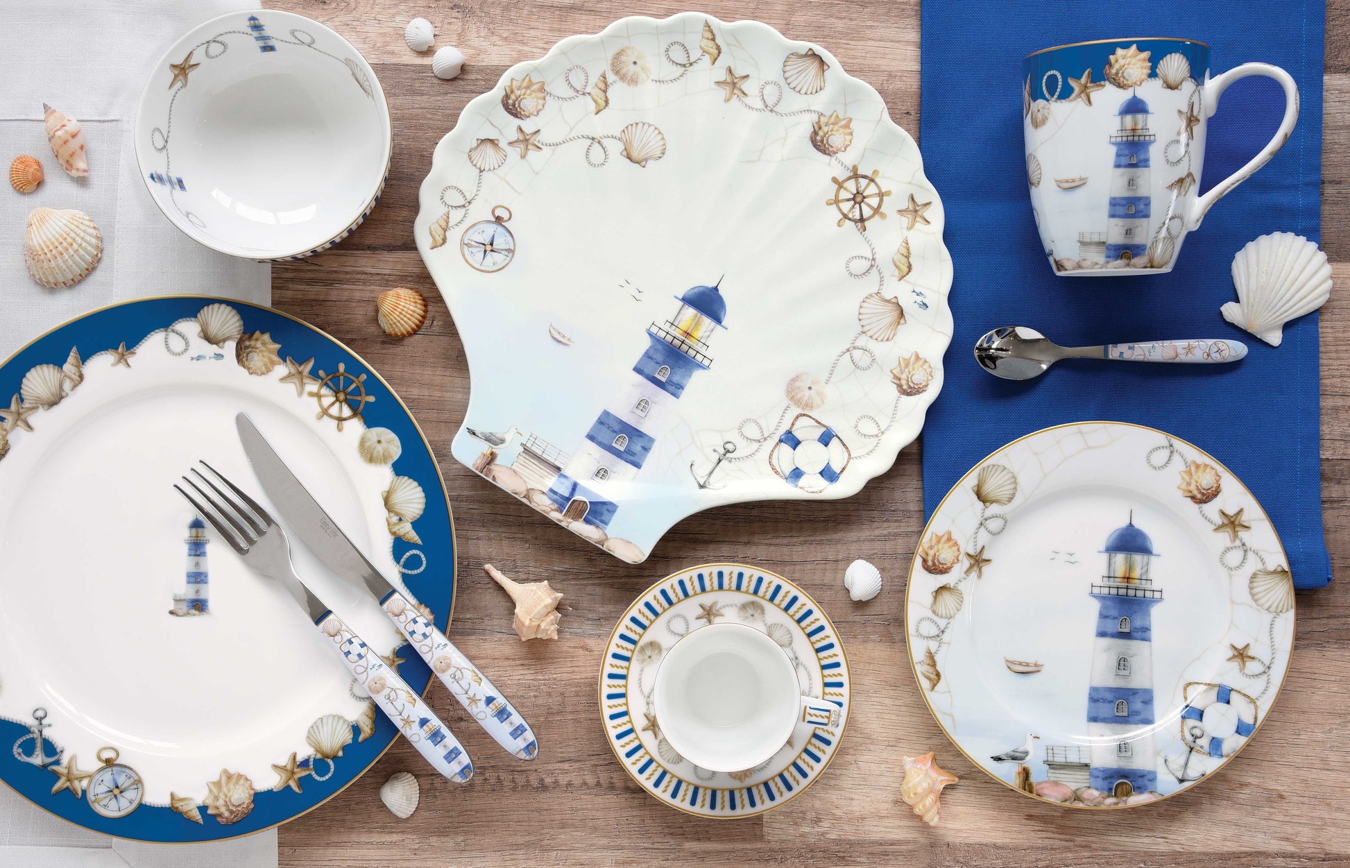 BLUE LIGHTHOUSE KRŪZES 350ML KOMPL. 2GAB, PORCELĀNS, DĀVANU KASTĒ