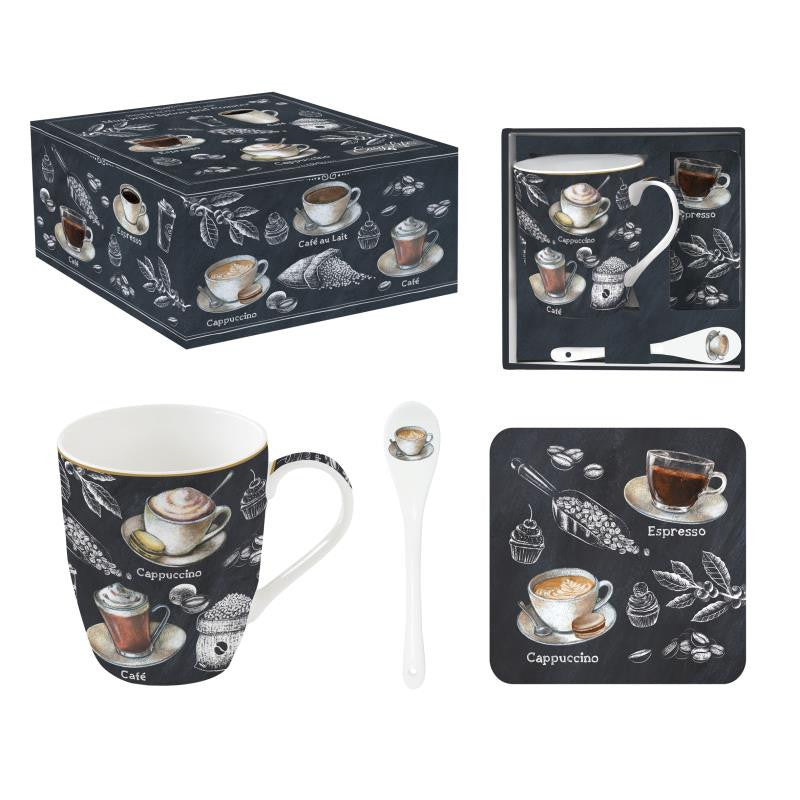 BARISTA KOMPL. KRŪZE 350ML, AR KAROTĪTI UN PALIKTNI, T.PELĒKA, PORCELĀNS