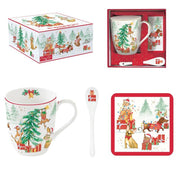 CHRISTMAS GANG KRŪZE 350ML AR KAROTI UN PALIKTNI, PORCELĀNS, DĀVANU KASTĒ