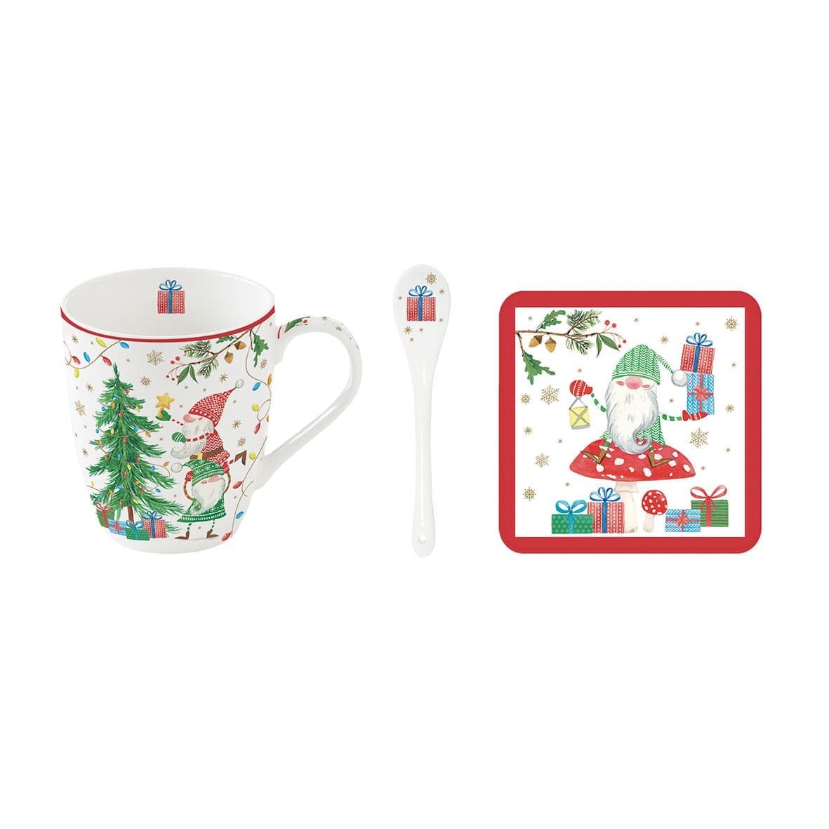 READY FOR CHRISTMAS KOMPL. KRŪZE 350ML AR KAROTI UN PALIKTNI, PORCELĀNS/KORĶIS, DĀVANU KASTĒ