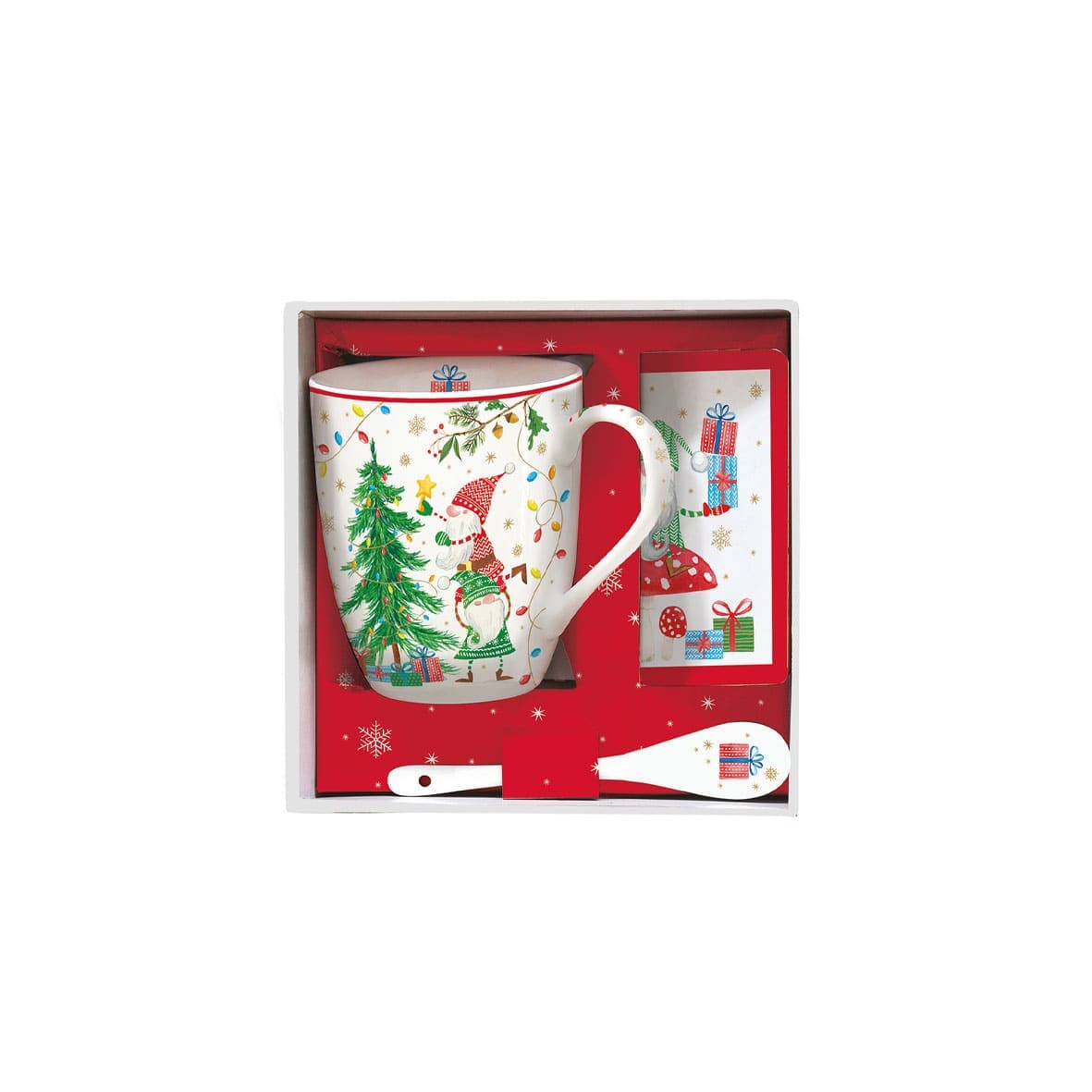 READY FOR CHRISTMAS KOMPL. KRŪZE 350ML AR KAROTI UN PALIKTNI, PORCELĀNS/KORĶIS, DĀVANU KASTĒ
