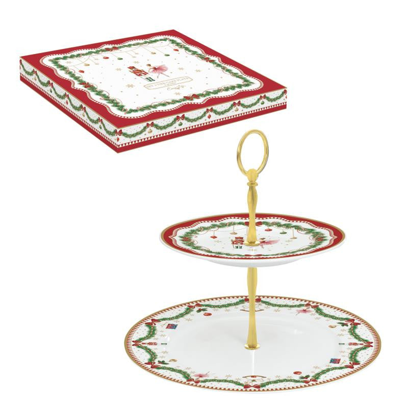 MAGIE DE NOEL ETAŽIERIS 2 STĀVI D19/27CM, PORCELĀNS
