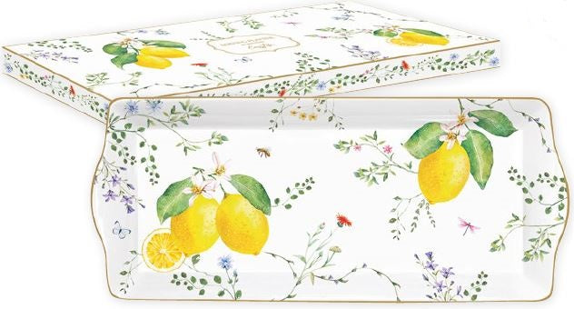 FLEURS ET CITRONS ŠĶĪVIS SERVĒŠANAI 35X15CM, PORCELĀNS