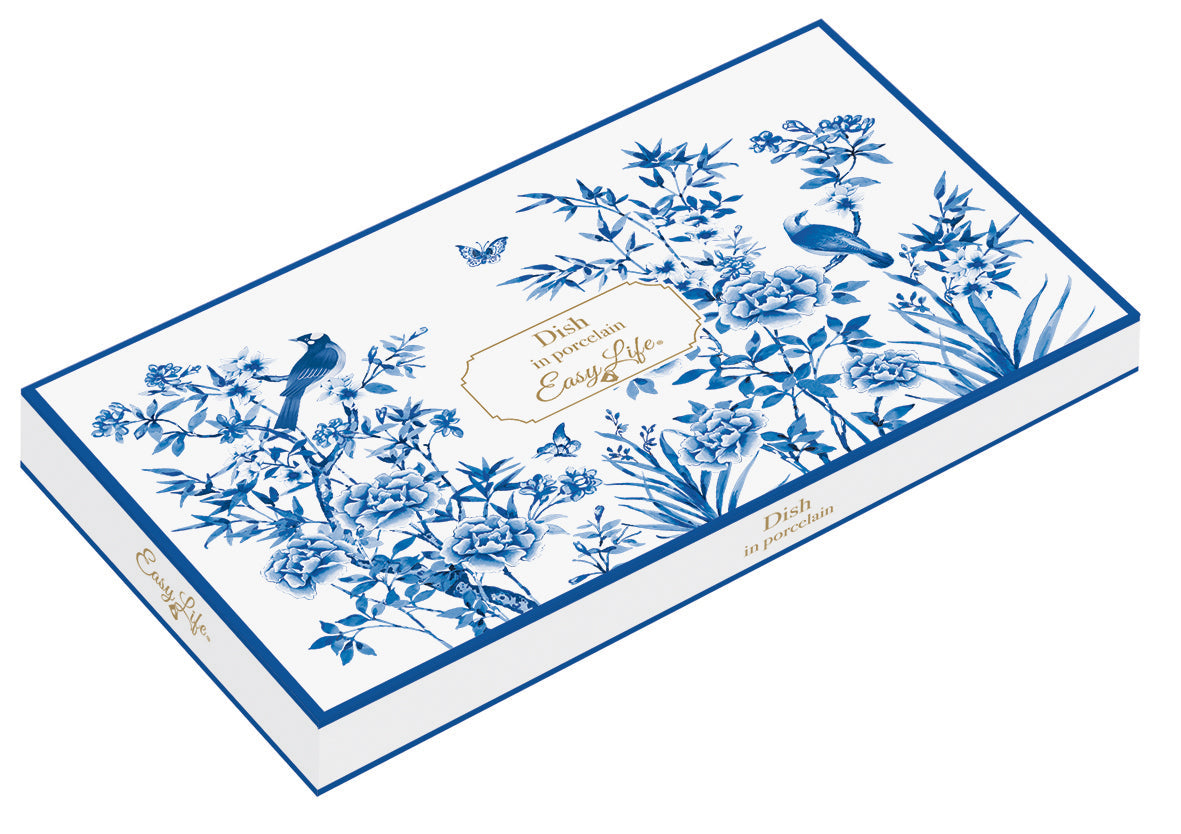 PARADISE GARDEN ŠĶĪVIS 20x13CM, ZILS DEKORS, PORCELĀNS, DĀVANU KASTĒ
