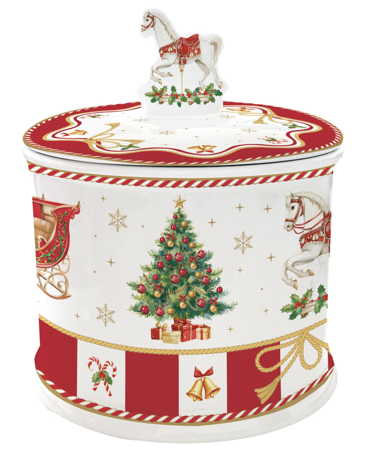 CHRISTMAS TALE SALDUMU TRAUKS D14/H16.5CM, PORCELĀNS, DĀVANU KASTĒ
