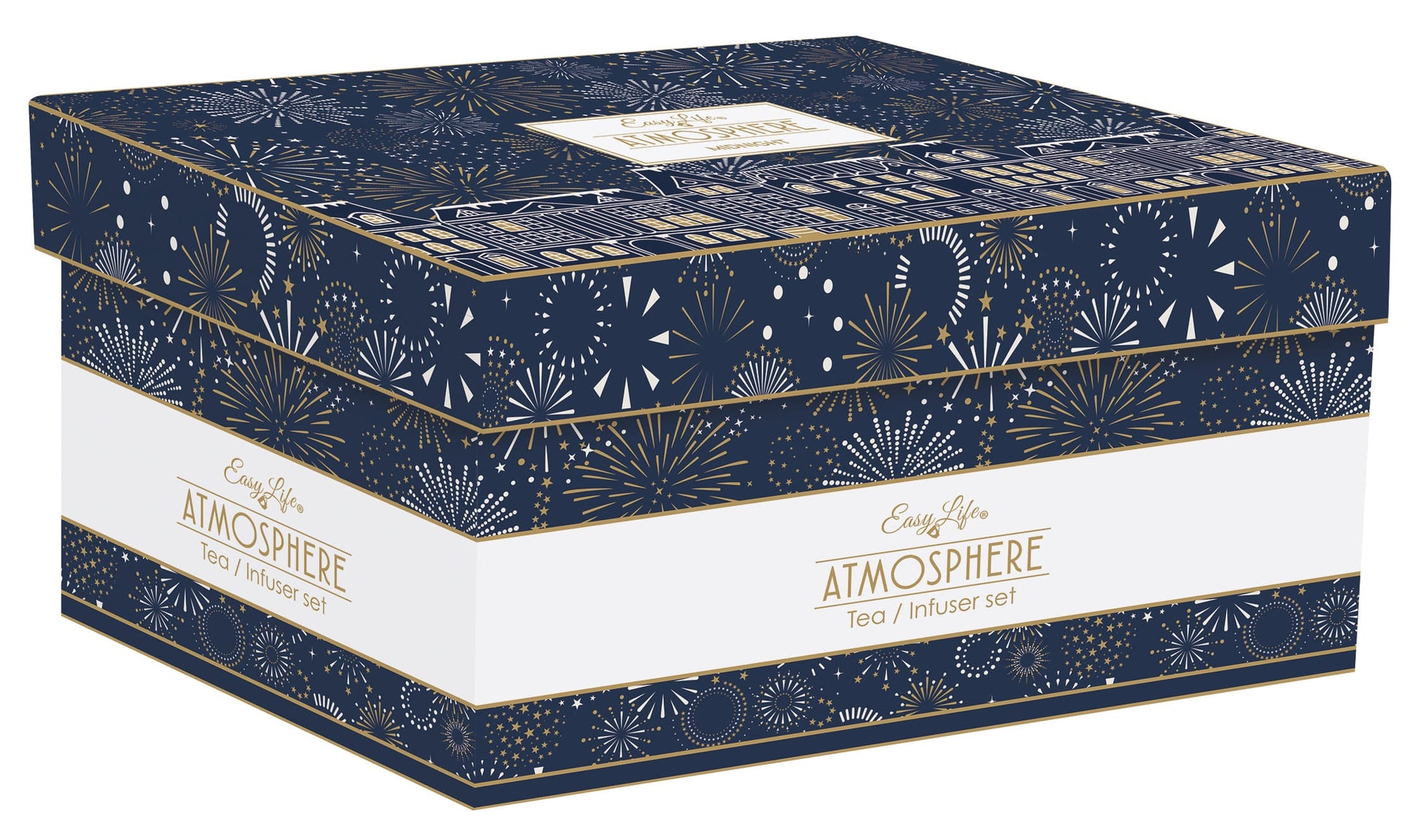 MIDNIGHT KOMPL. TĒJKANNA 600ML, AR SIETIŅU, TASES 160ML 2GAB, PORCELĀNS, DĀVANU KASTĒ